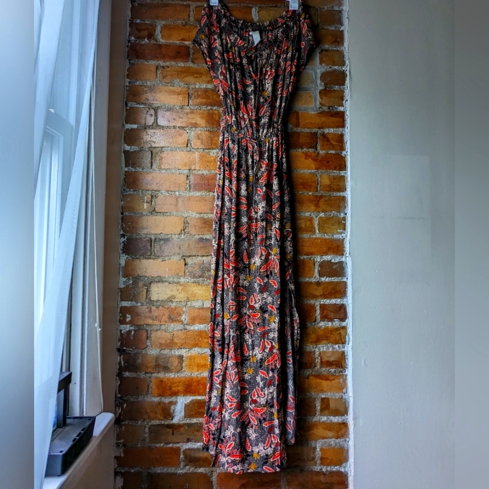 Off The Shoulder Double Side Split Maxi Dress - image 1